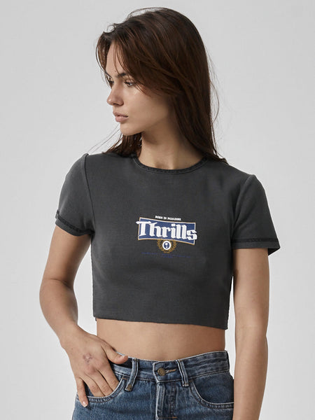 King Of Thrills Baby Crop Tee - Merch Black