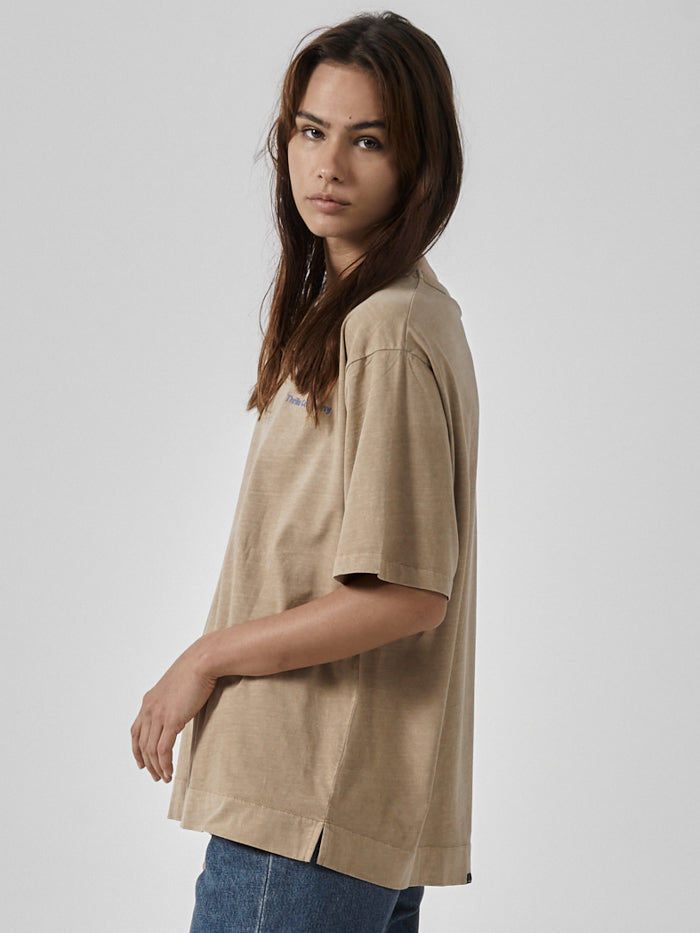 Normal Situations Box Fit Tee - Sand