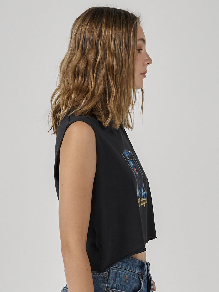 Sanctuary Crop Muscle - Merch Black