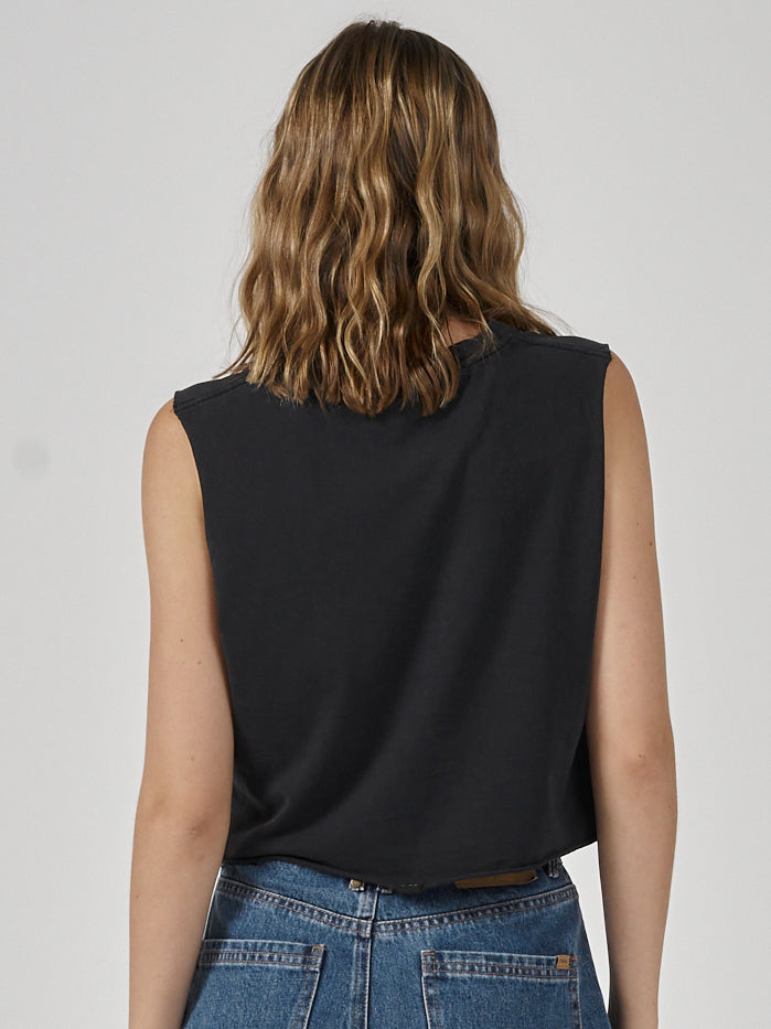Sanctuary Crop Muscle - Merch Black