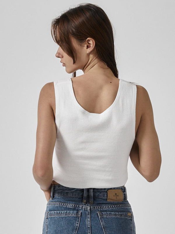King Of Thrills Crop Rib Singlet - Dirty White