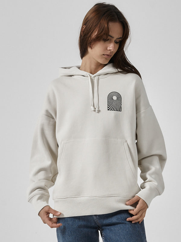 Grow Peace Fleece Hood - Heritage White