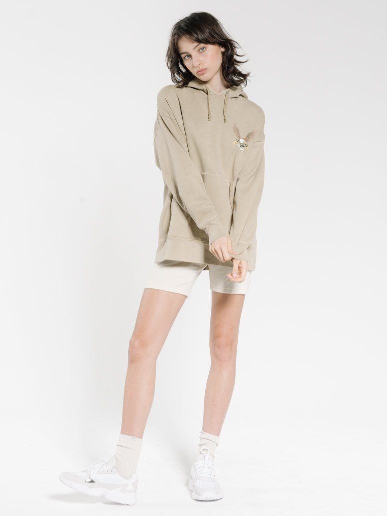 Troubled Paradise Slouch Hood - Washed Tan