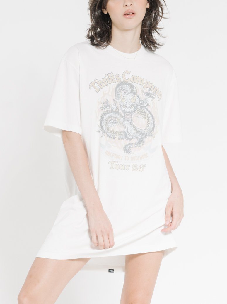 Revival Merch Fit Tee Dress - Dirty White