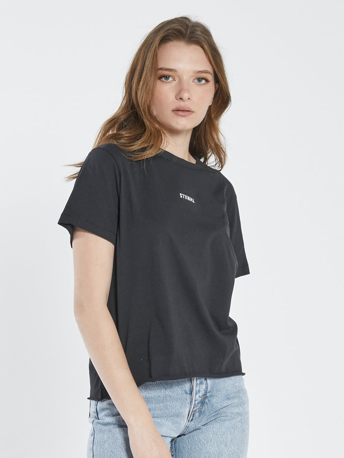 Minimal Thrills Relaxed Tee - Washed Black – Thrills Co USA