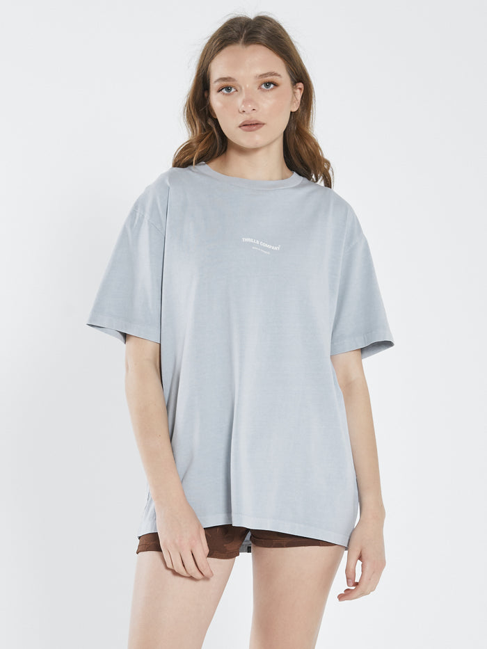 Stamp Wave Merch Fit Tee - Smoke Blue