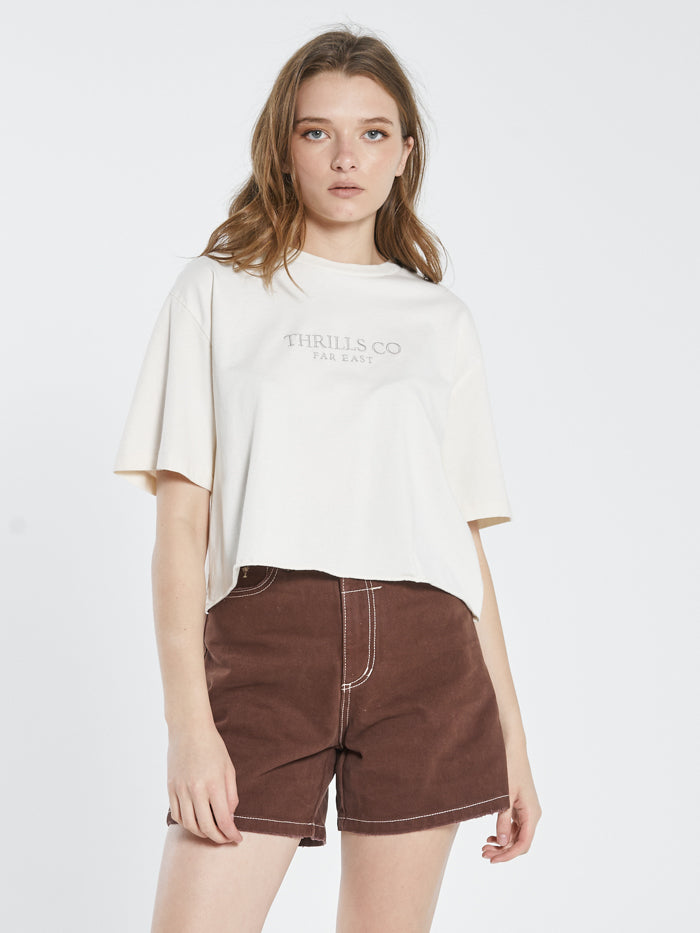 Extension Merch Fit Crop Tee - Heritage White