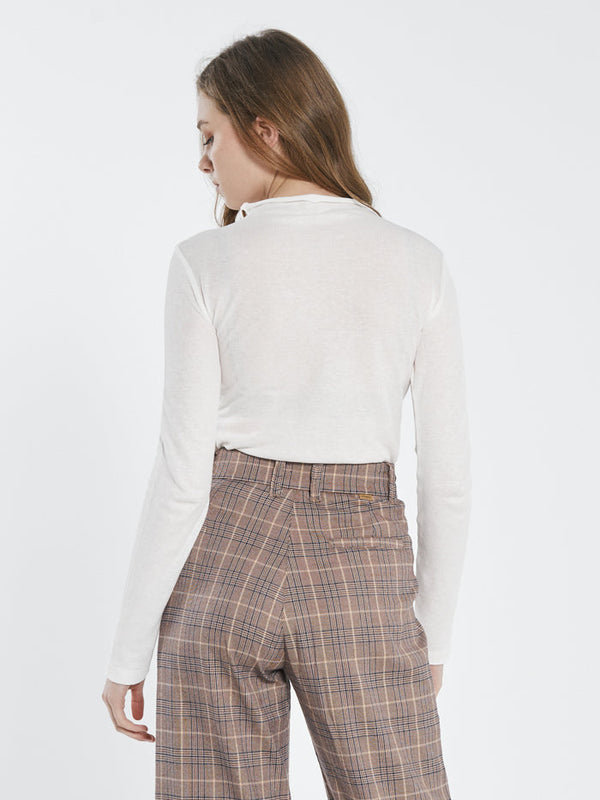 Hemp Paper Rib LS Turtle Neck - Unbleached