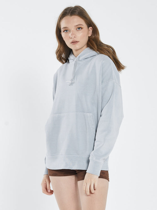 Stamp Wave Fleece Hood - Smoke Blue