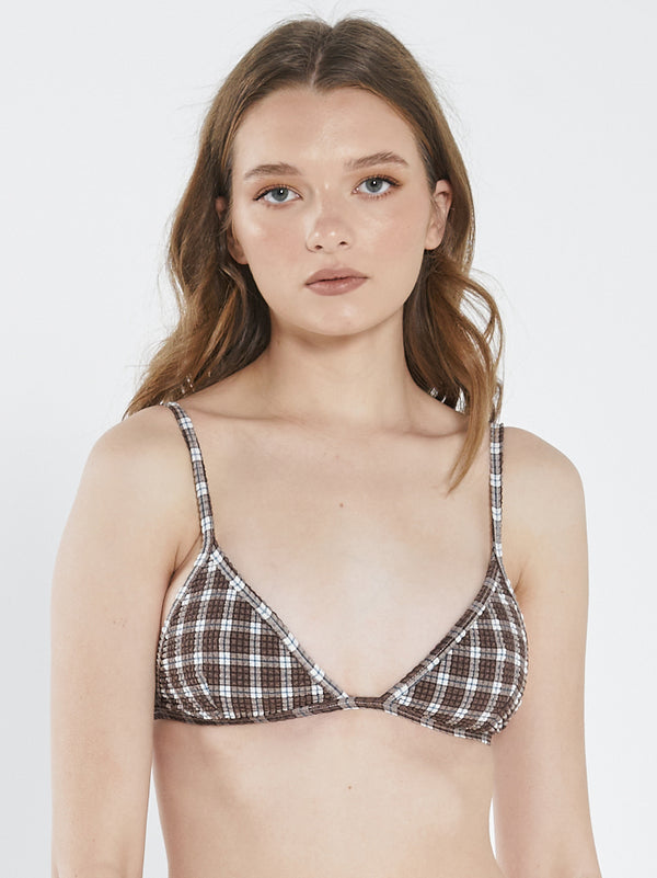Studio Fixed Triangle Bikini Top - Washed Cocoa