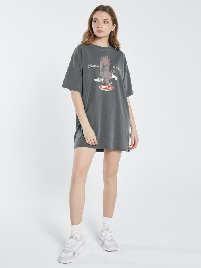 Eternal Flight Box Fit Tee Dress - Merch Black