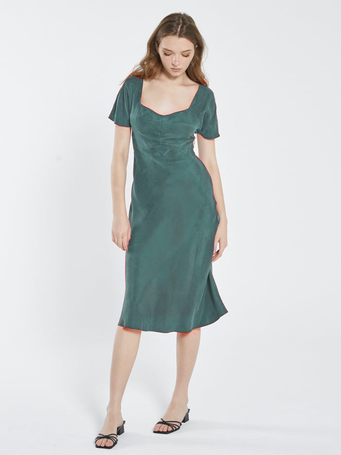 Kayla Bias Dress - Deep Forest