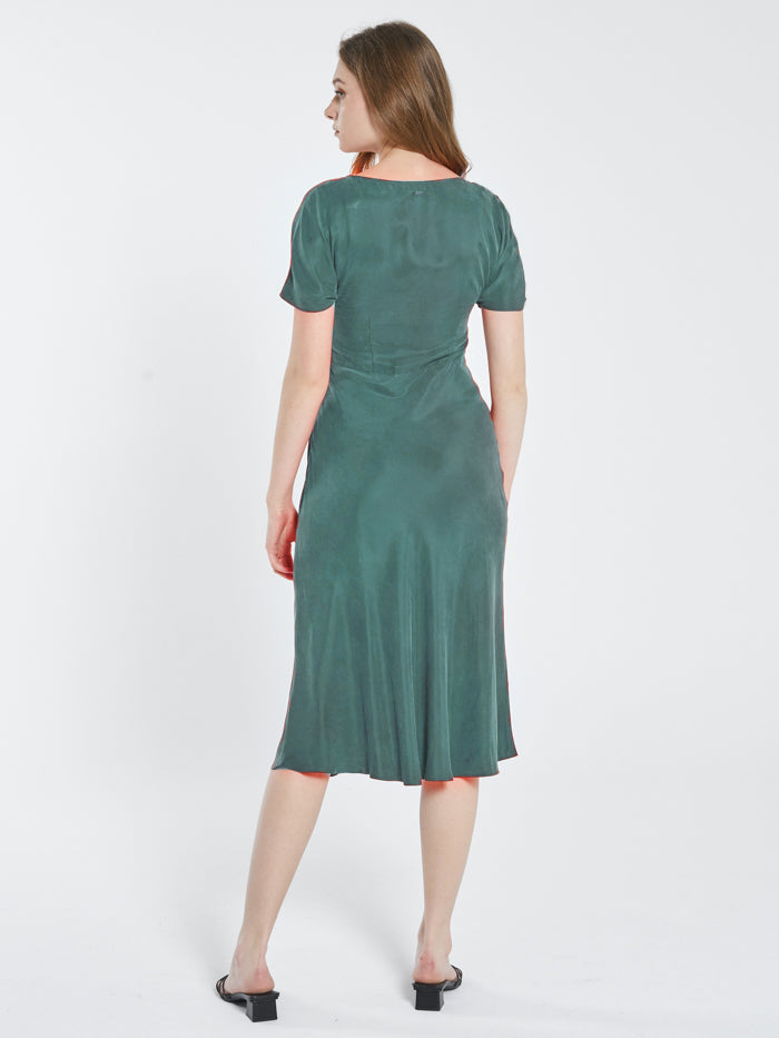Kayla Bias Dress - Deep Forest
