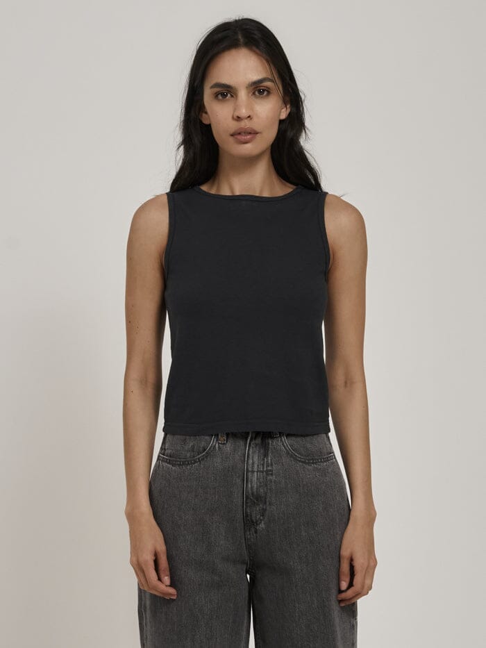 Hemp Boat Neck Tank - Petrol