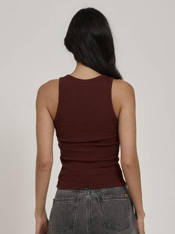Ribbed Plunge Tank - Ruby Wine