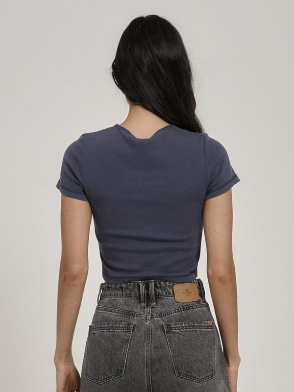 Heavy Strength Baby Tee - Vintage Navy
