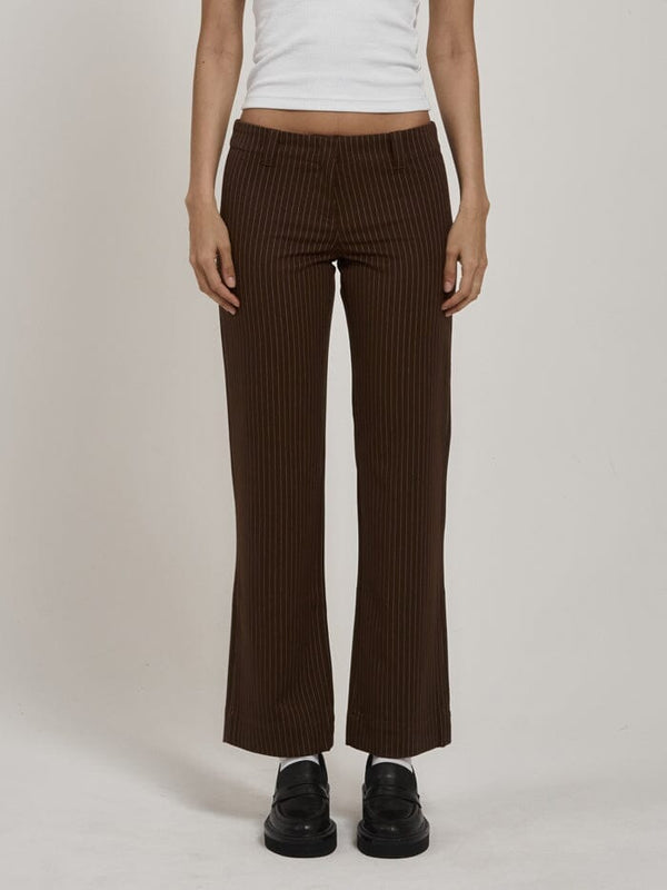 Brit Pinstripe Pant - Brown