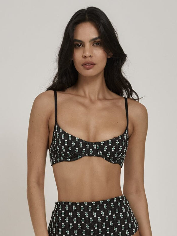 Jasmine Underwire Bikini Top - Black