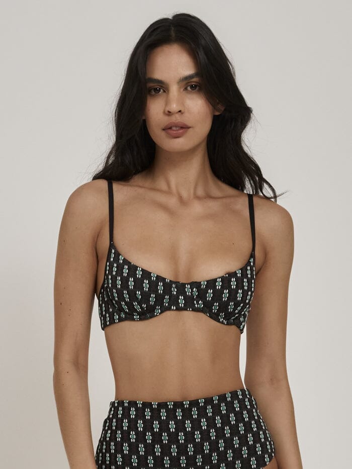 Jasmine Underwire Bikini Top - Black